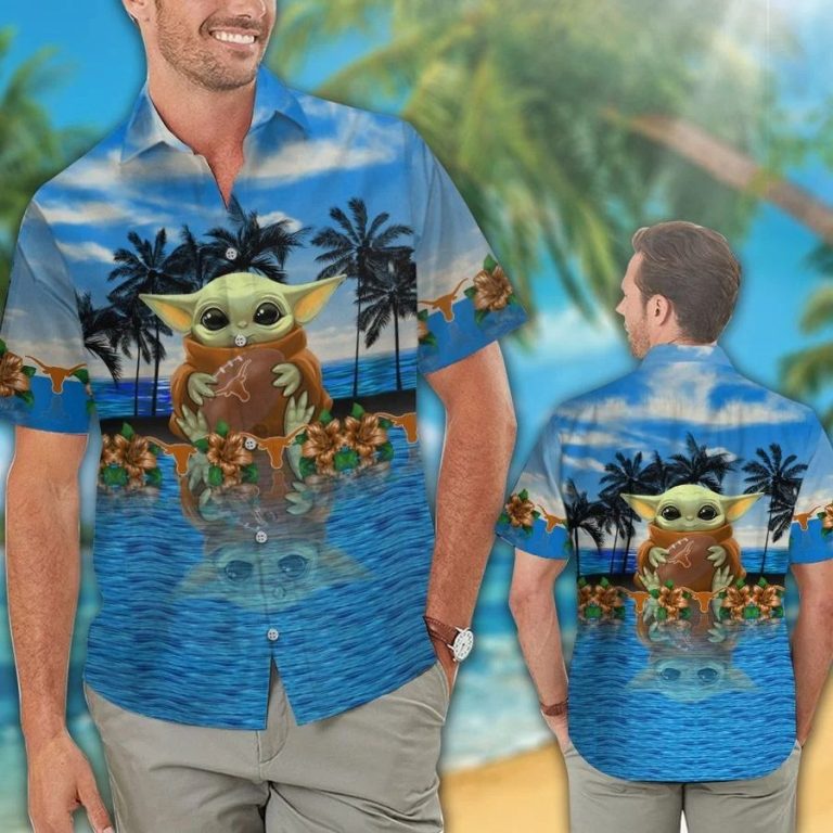 Texas Longhorns And Baby Yoda Hawaiian Shirt, Shorts