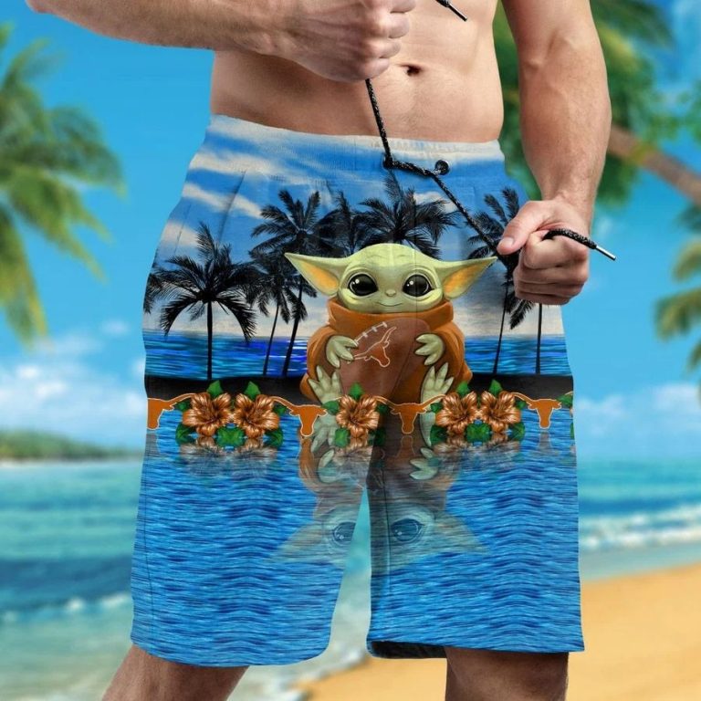 Texas Longhorns And Baby Yoda Hawaiian Shirt, Shorts2
