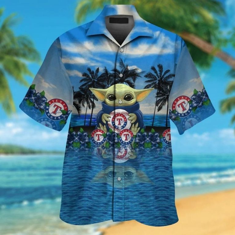 Texas Rangers And Baby Yoda Hawaiian Shirt, Shorts1