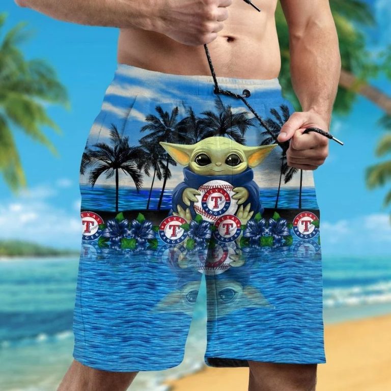 Texas Rangers And Baby Yoda Hawaiian Shirt, Shorts2