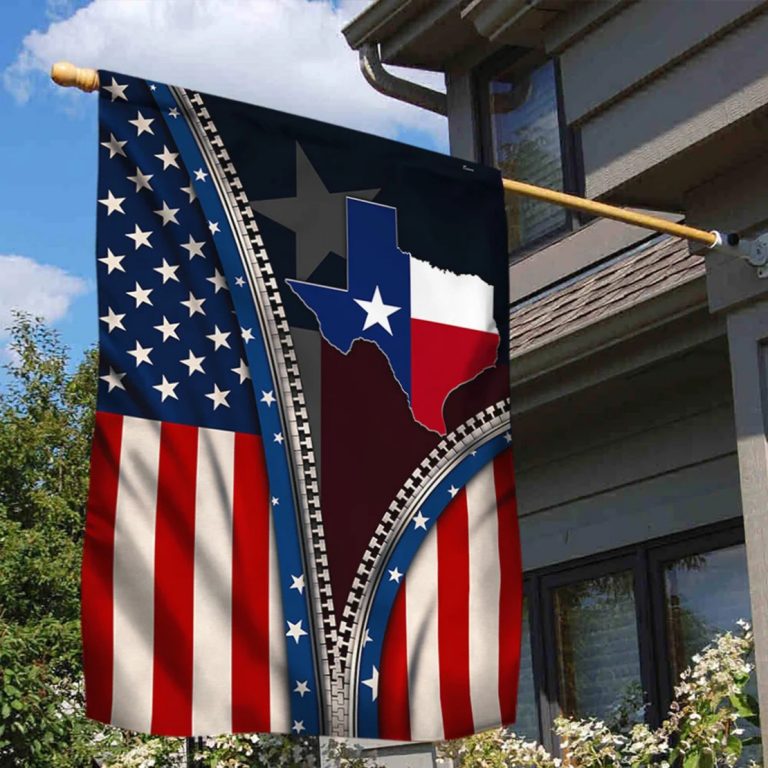 Texas inside American flag