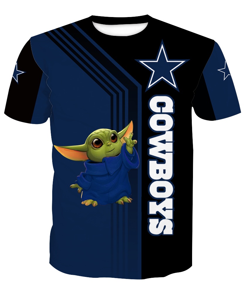Dallas Cowboys Baby Yoda All Over Print 3D T-shirt