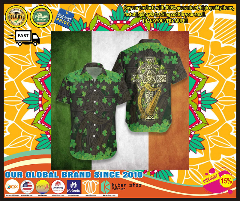 The Celtic Cross Harp Irish Hawaiian shirt 4