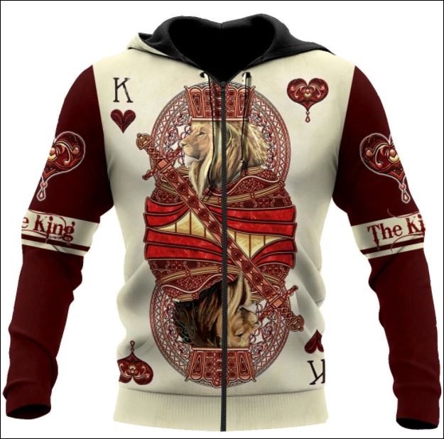 The King of Wildlife Lion Poker all over printed 3D zip hoodie
