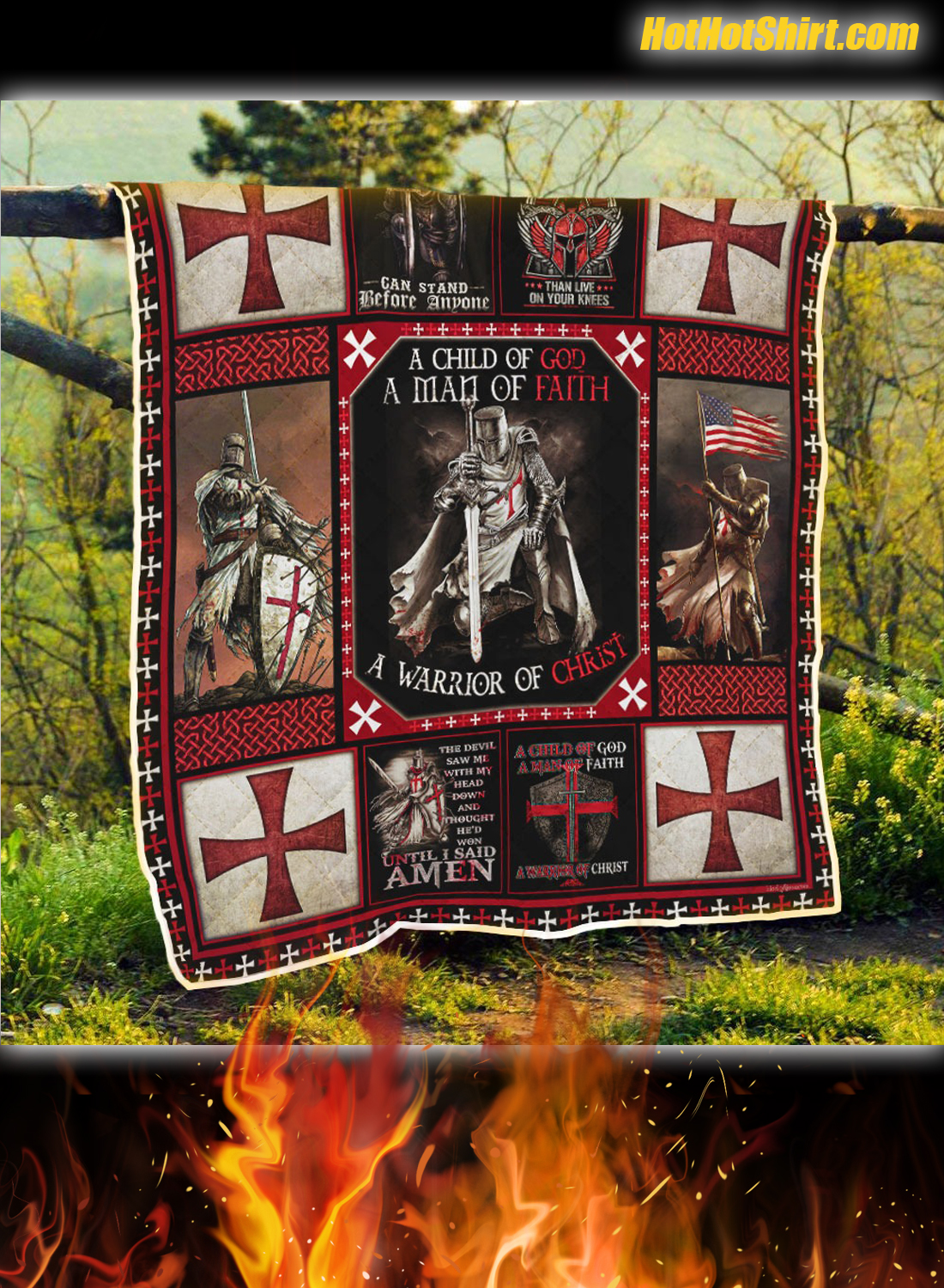 The Knights Templar Christian Warrior Quilt Blanket 2