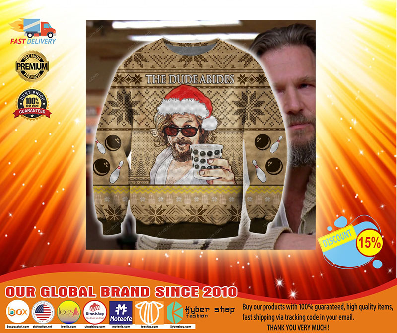 The dude abides ugly Christmas sweater4