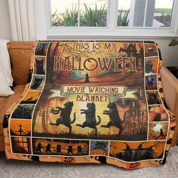 Black Cats This Is My Halloween Movie Watching Blanket Quilt – LIMITED EDITION