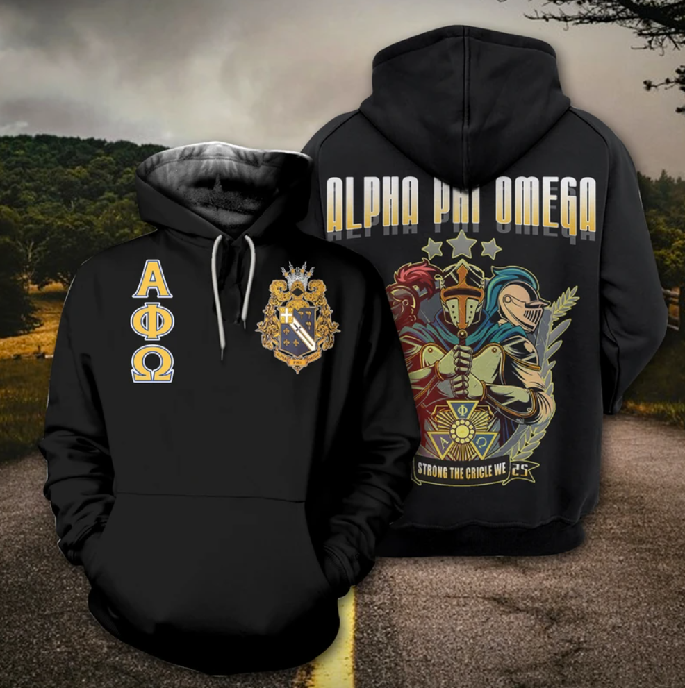 Alpha Phi Omega all over printed 3D hoodie – dnstyles