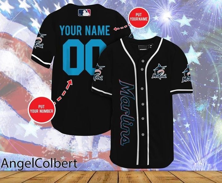 Miami Marlins Personalized Name And Number Baseball Jersey Shirt
