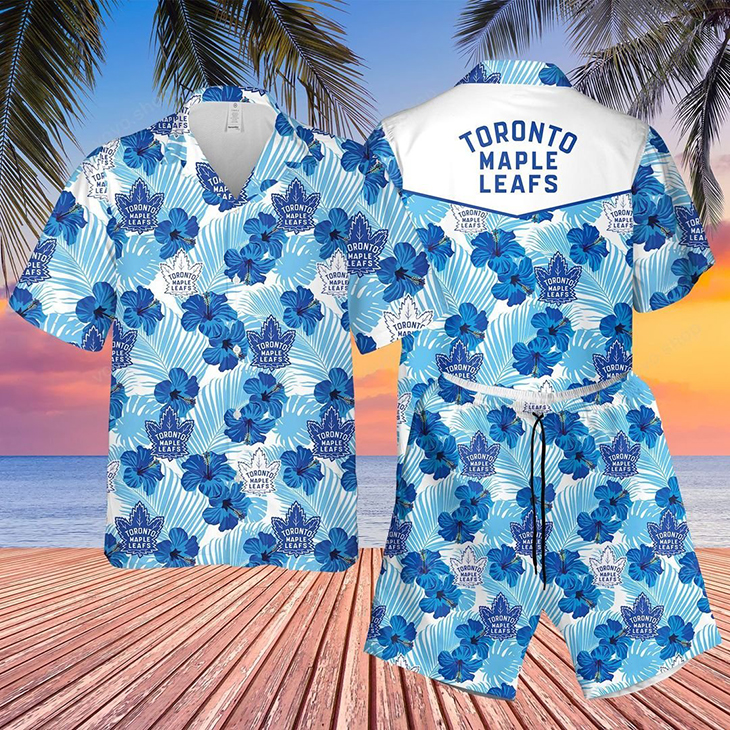 Toronto Maple Leafs Logo Hawaiian Shirt, Short1