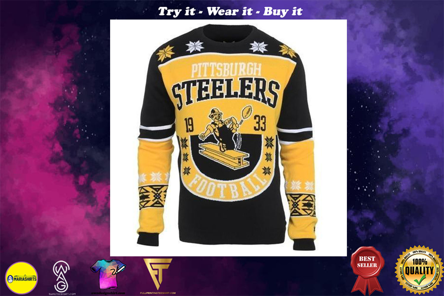 pittsburgh steelers ugly christmas sweater