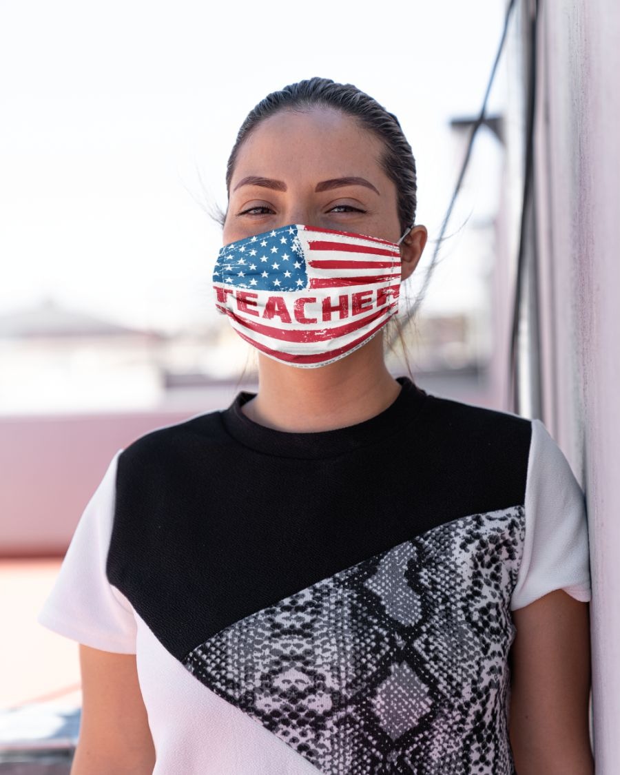 American flag teacher face mask 1