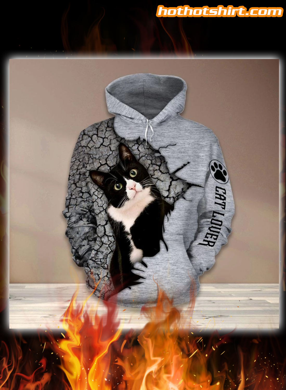 Tuxedo Cat lover 3D all over print hoodie and legging 1