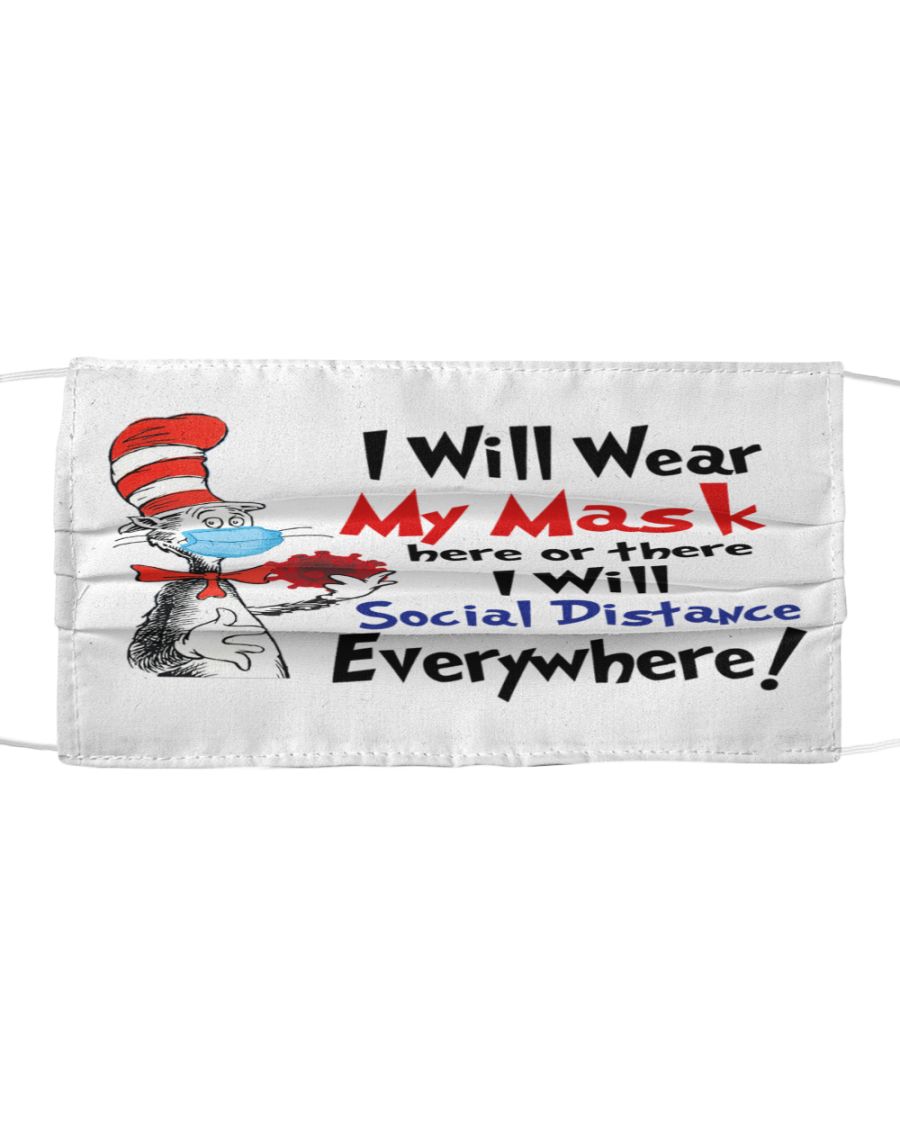 Dr seuss i will wear my mask cloth face mask