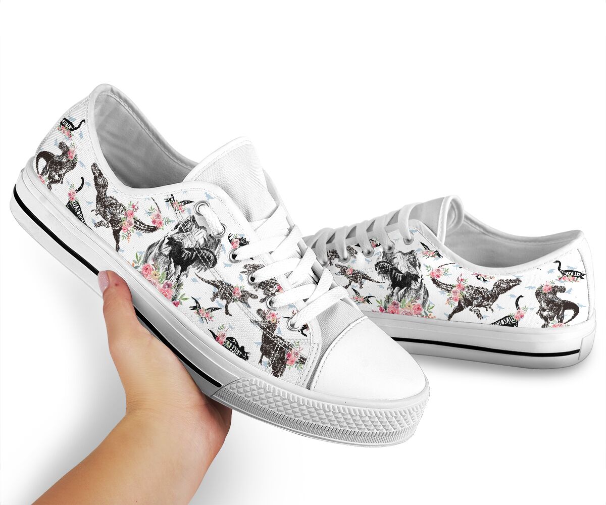 Dinosaurs pattern low top shoes 2