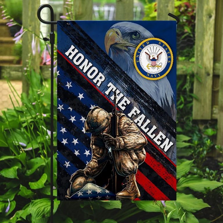 US navy honor the fallen eagle flag