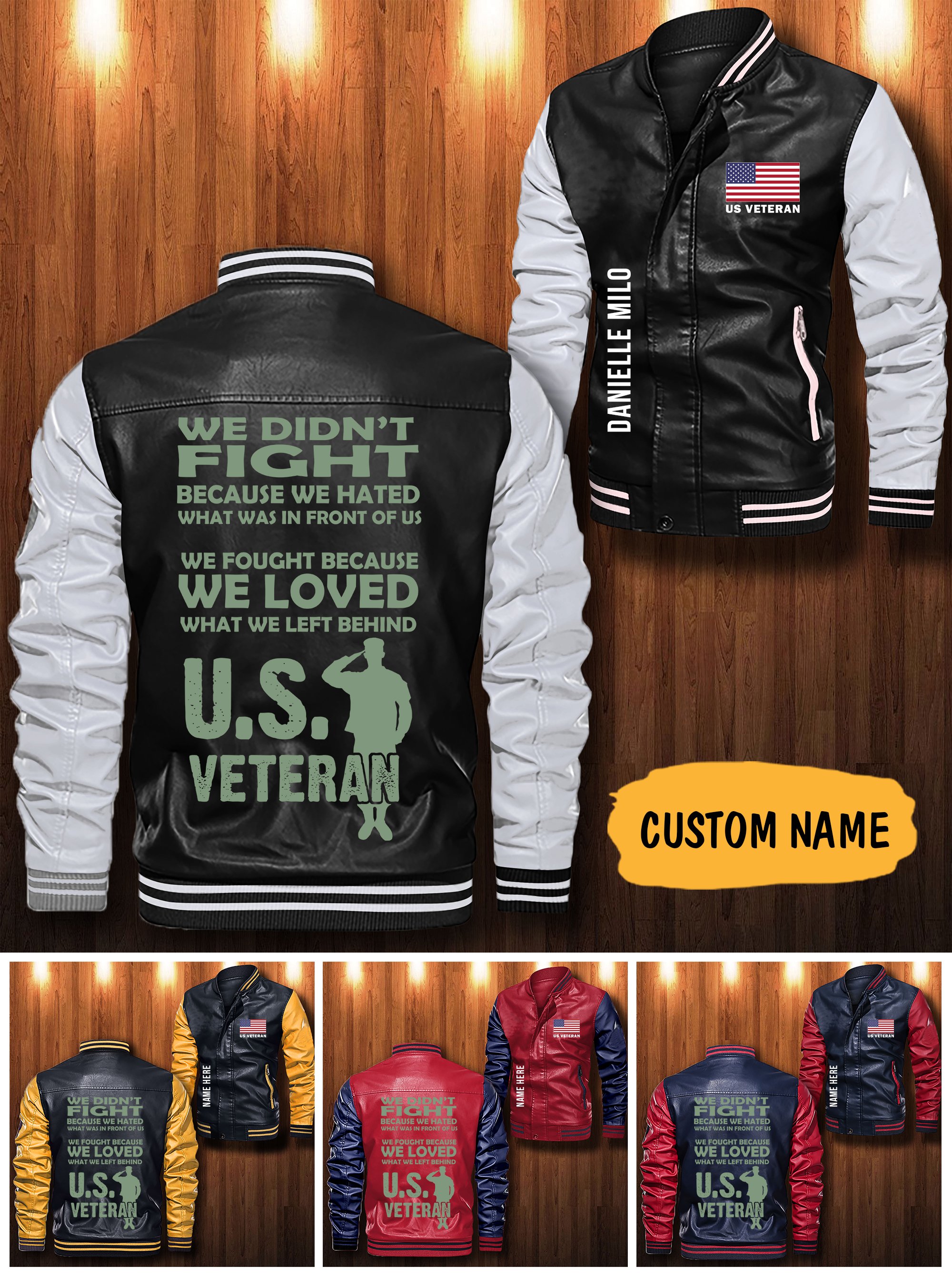 US veteran We didn't fight custom personalized leather bomber jacket -  LIMITED EDITION • LeeSilk Shop