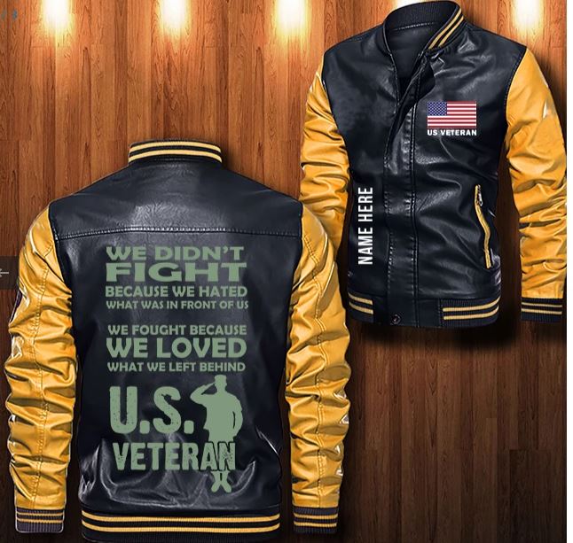 US veteran We didn't fight custom personalized leather bomber jacket 4