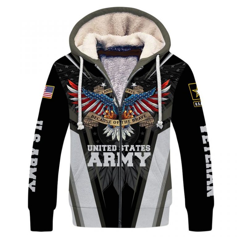 United States Army Land of the free because of the brave 3D Hoodie Shirt 3