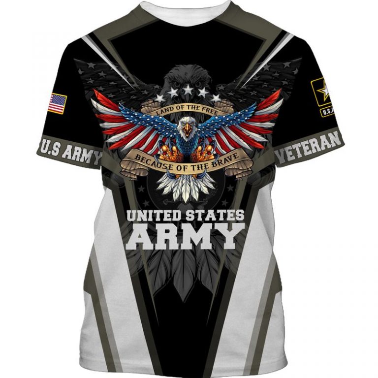 United States Army Land of the free because of the brave 3D Hoodie Shirt 6