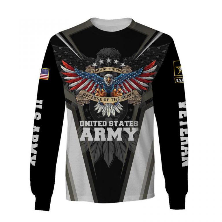 United States Army Land of the free because of the brave 3D Hoodie Shirt 7