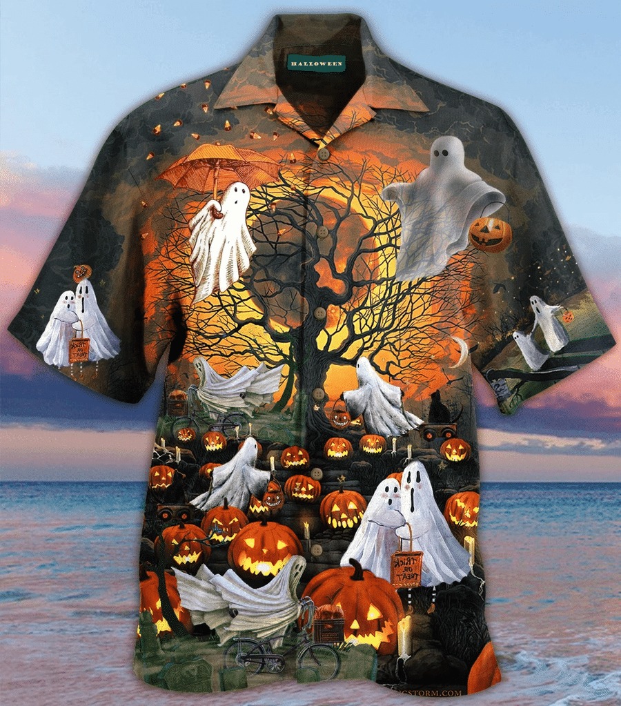Halloween Ghost Hawaiian Shirt - BBS • LeeSilk Shop