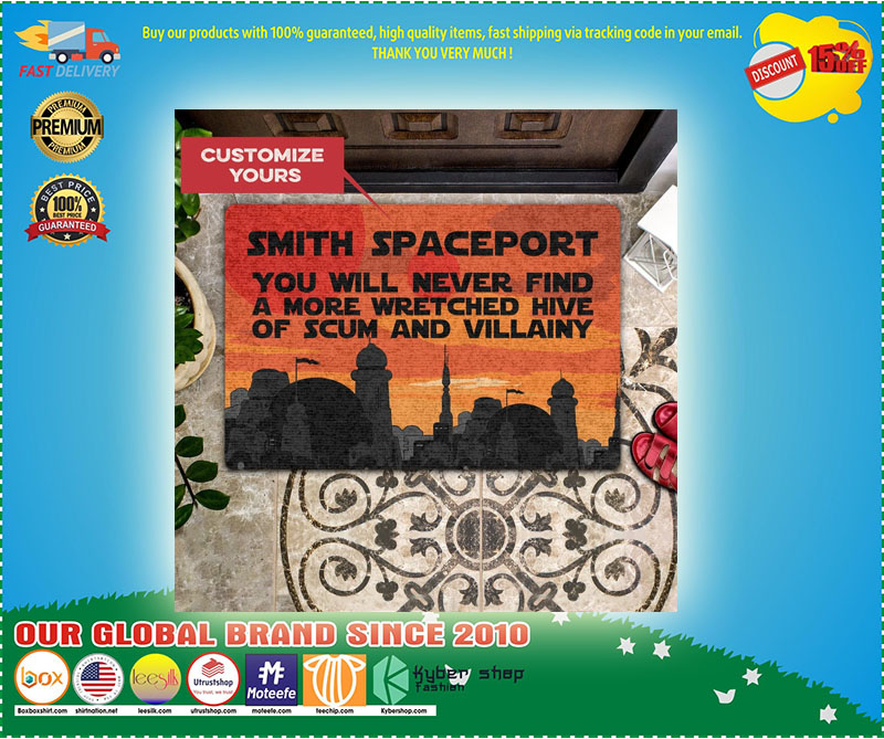 Smith spaceport you will never find a more wretched hive of scum and villainy doormat 1