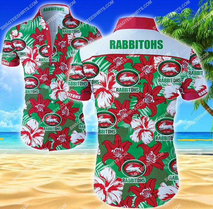 floral south sydney rabbitohs all over print hawaiian shirt 1