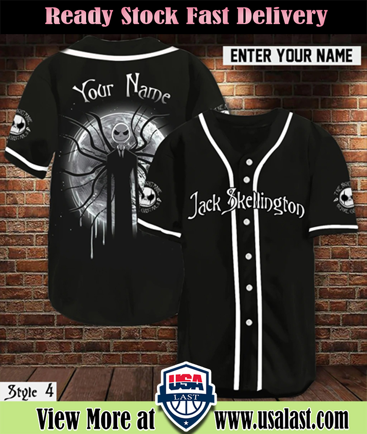 Personalized Name Jack Skellington Baseball Jersey Shirt 3