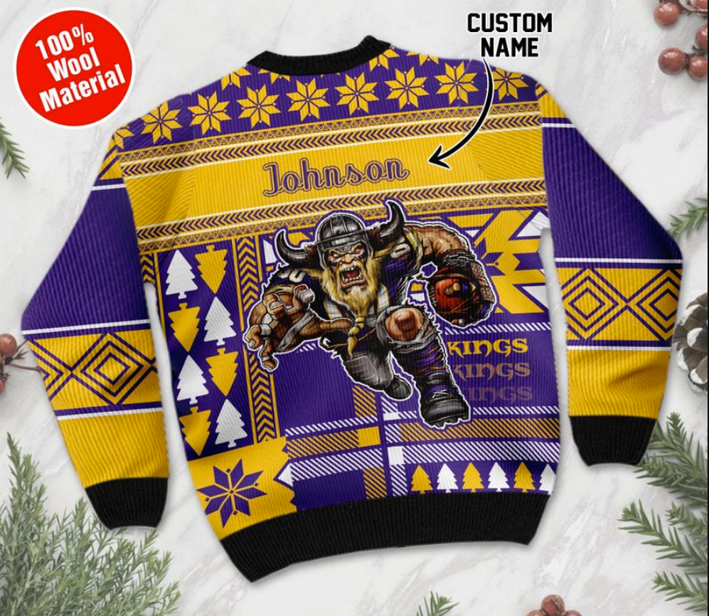 Personalized Minnesota Vikings ugly sweater 2