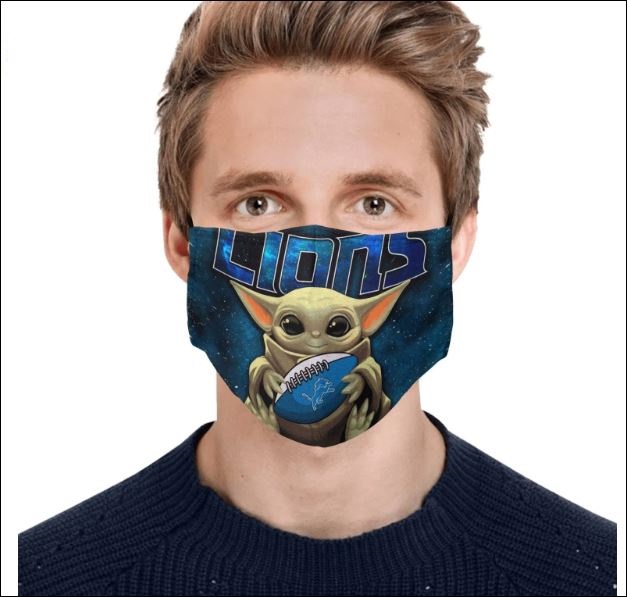 Baby Yoda hug Detroit Lions face mask – dnstyles