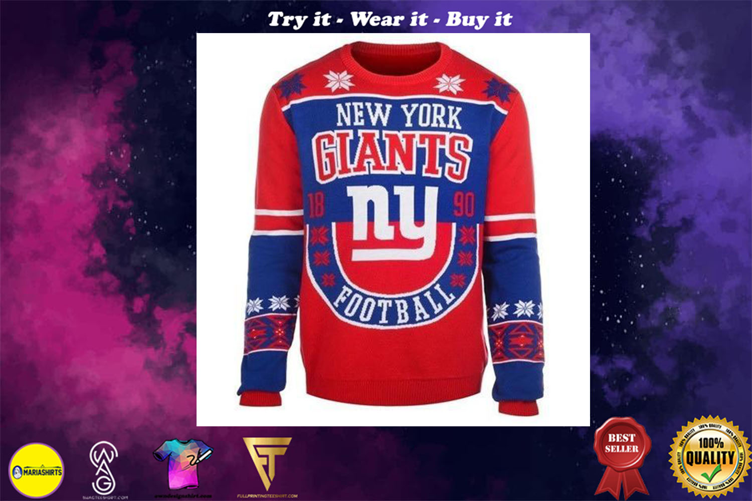 new york giants holiday ugly christmas sweater