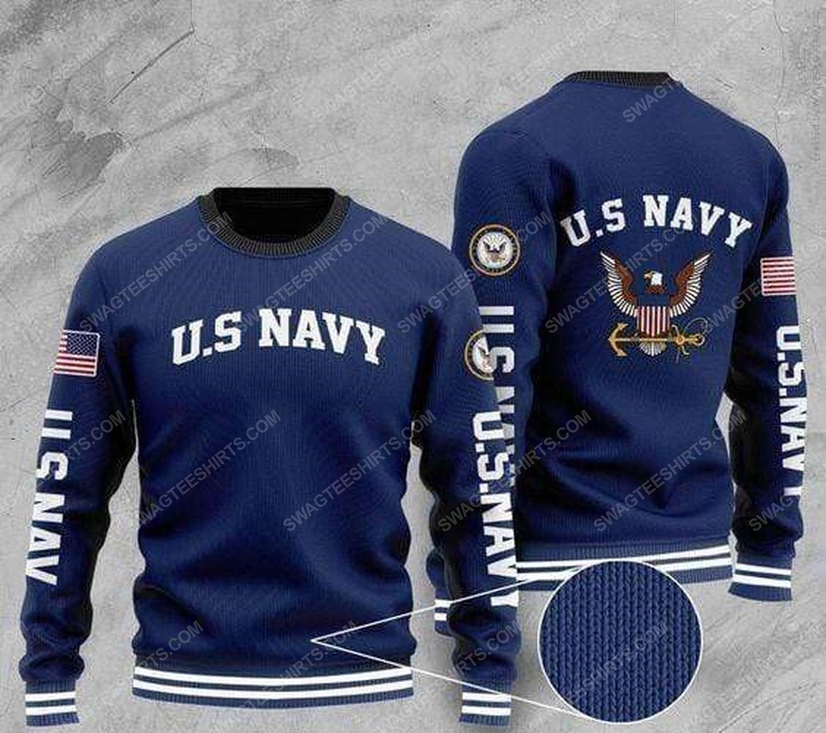 [special edition] United states navy all over print ugly christmas sweater – maria