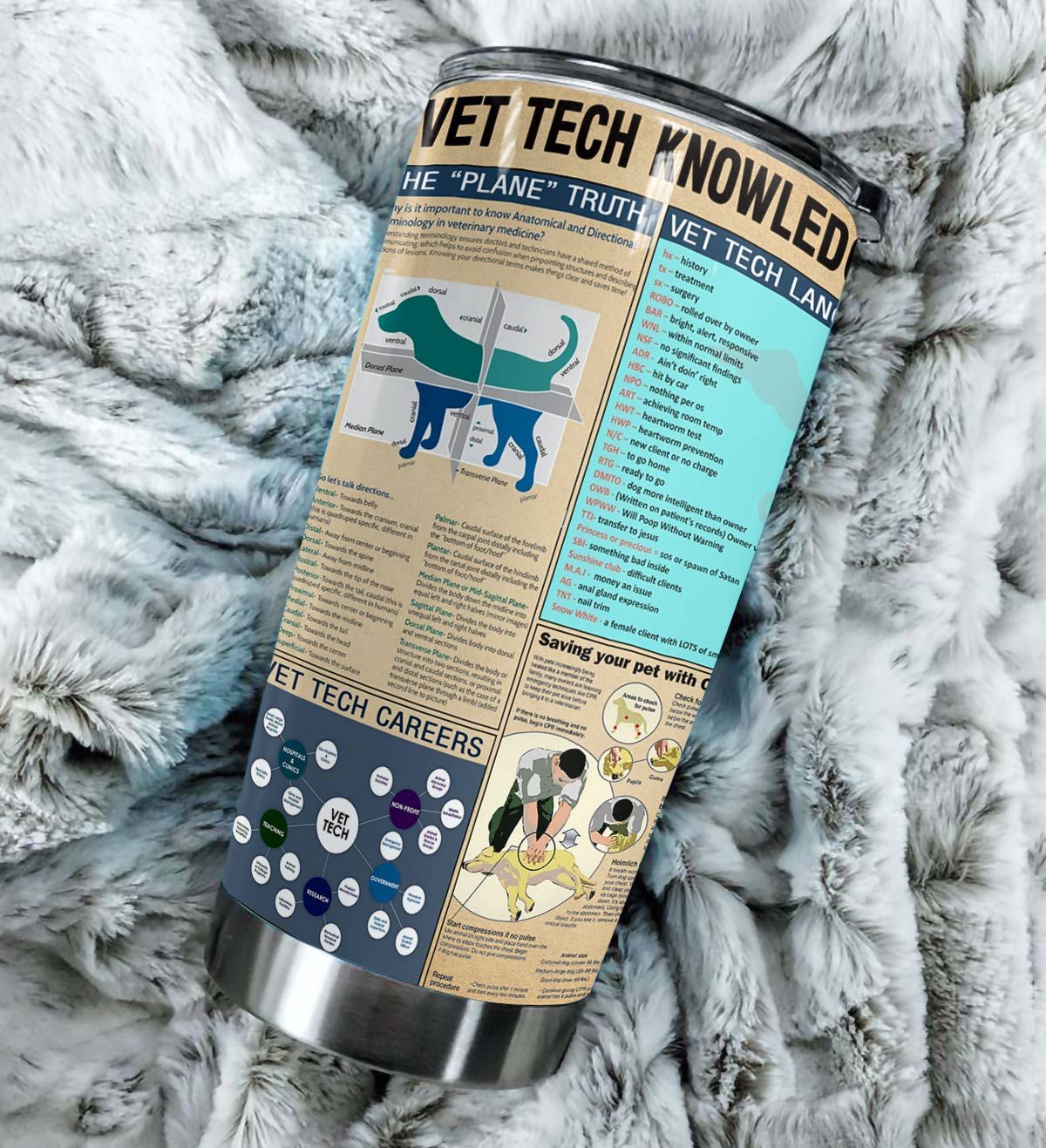 Vet tech knowledge all over printed tumbler 4