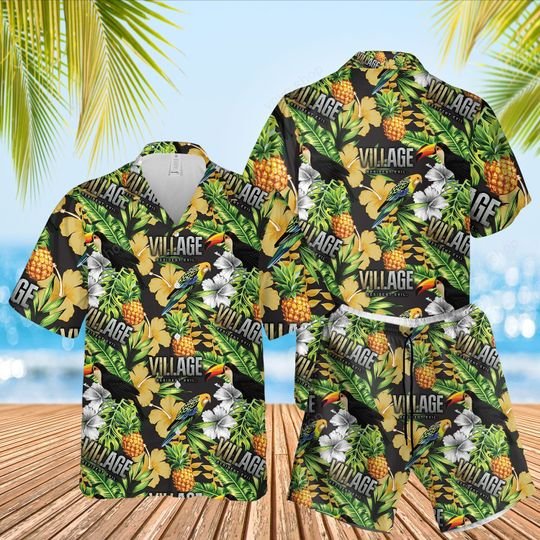 Village Resident Evil pineapple Hawaiian Shirt, short – LIMITED EDITION