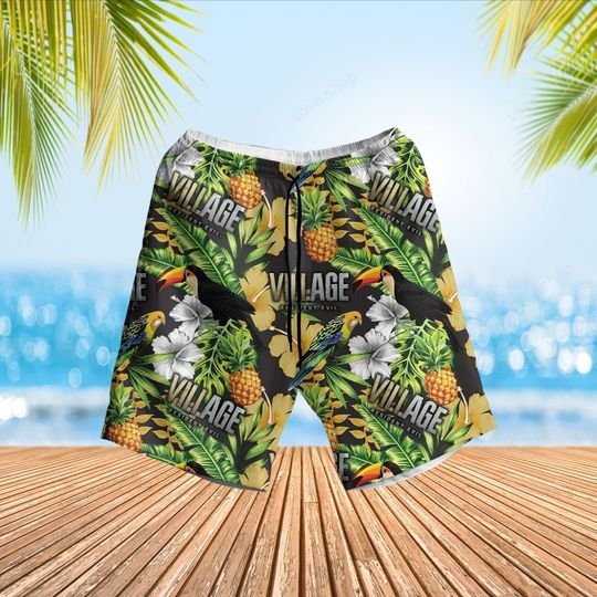 Village Resident Evil pineapple Hawaiian Shirt short (2)