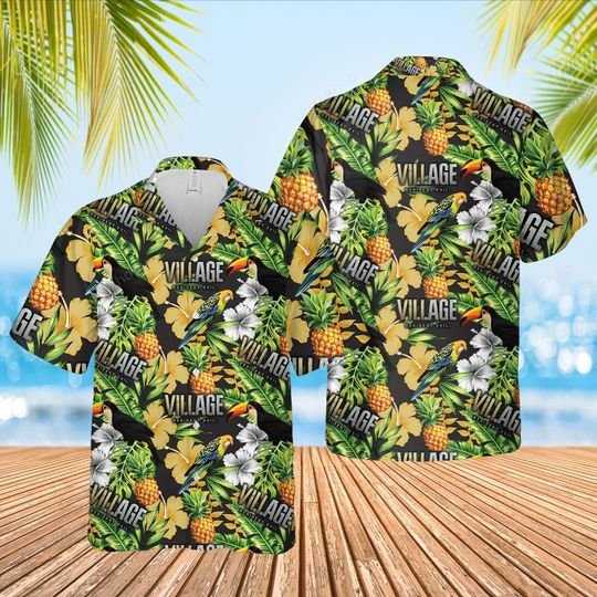 Village Resident Evil pineapple Hawaiian Shirt short (3)