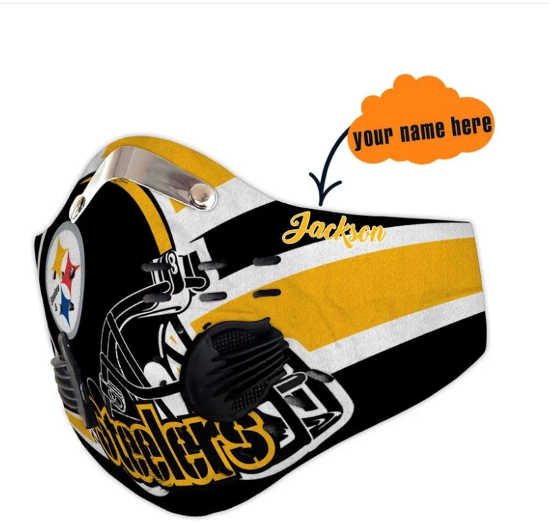 Pittsburgh Steelers custom Personalized name filter carbon face mas 2k