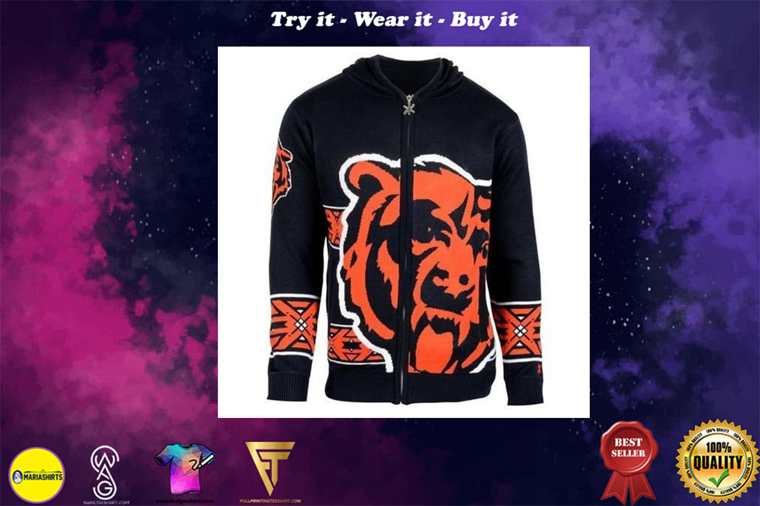 [special edition] chicago bears nfl full over print shirt – maria