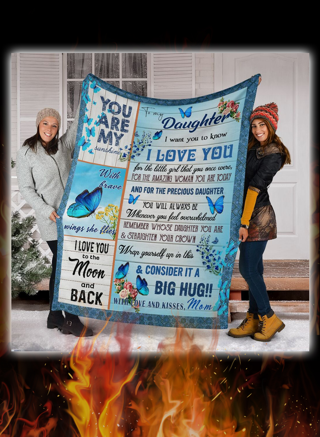 Butterfly to my daughter i want you to know love mom blanket 2
