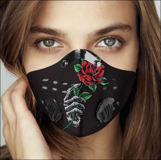 Skeleton rose filter activated carbon Pm 2.5 Fm face mask