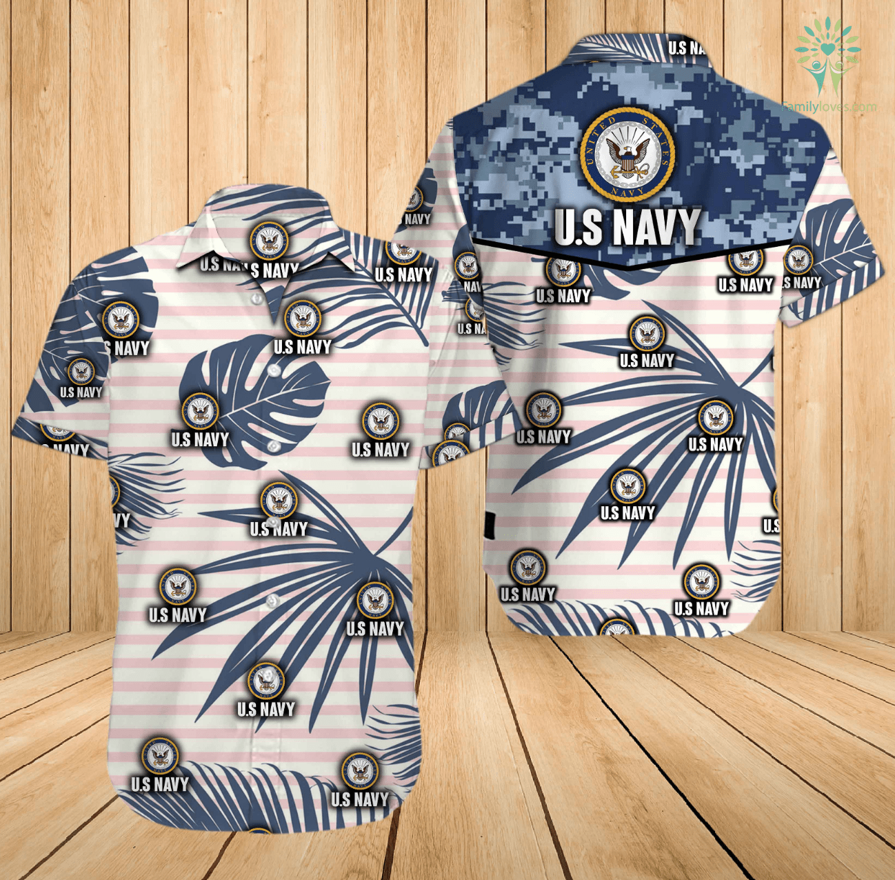 US navy hawaiian shirt and shorts - pic 1