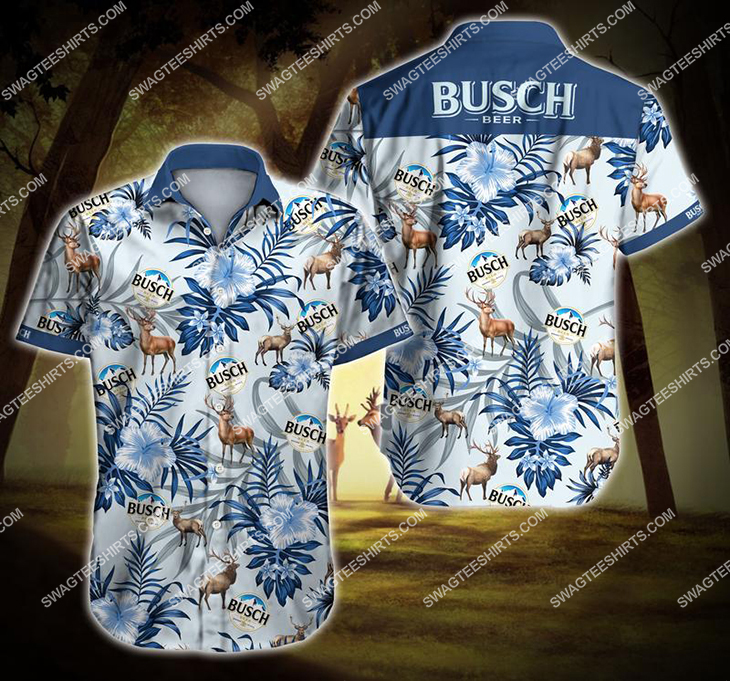 the busch beer tropical all over print hawaiian shirt 1