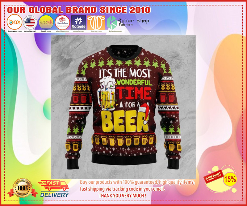 Time for beer ugly christmas sweater