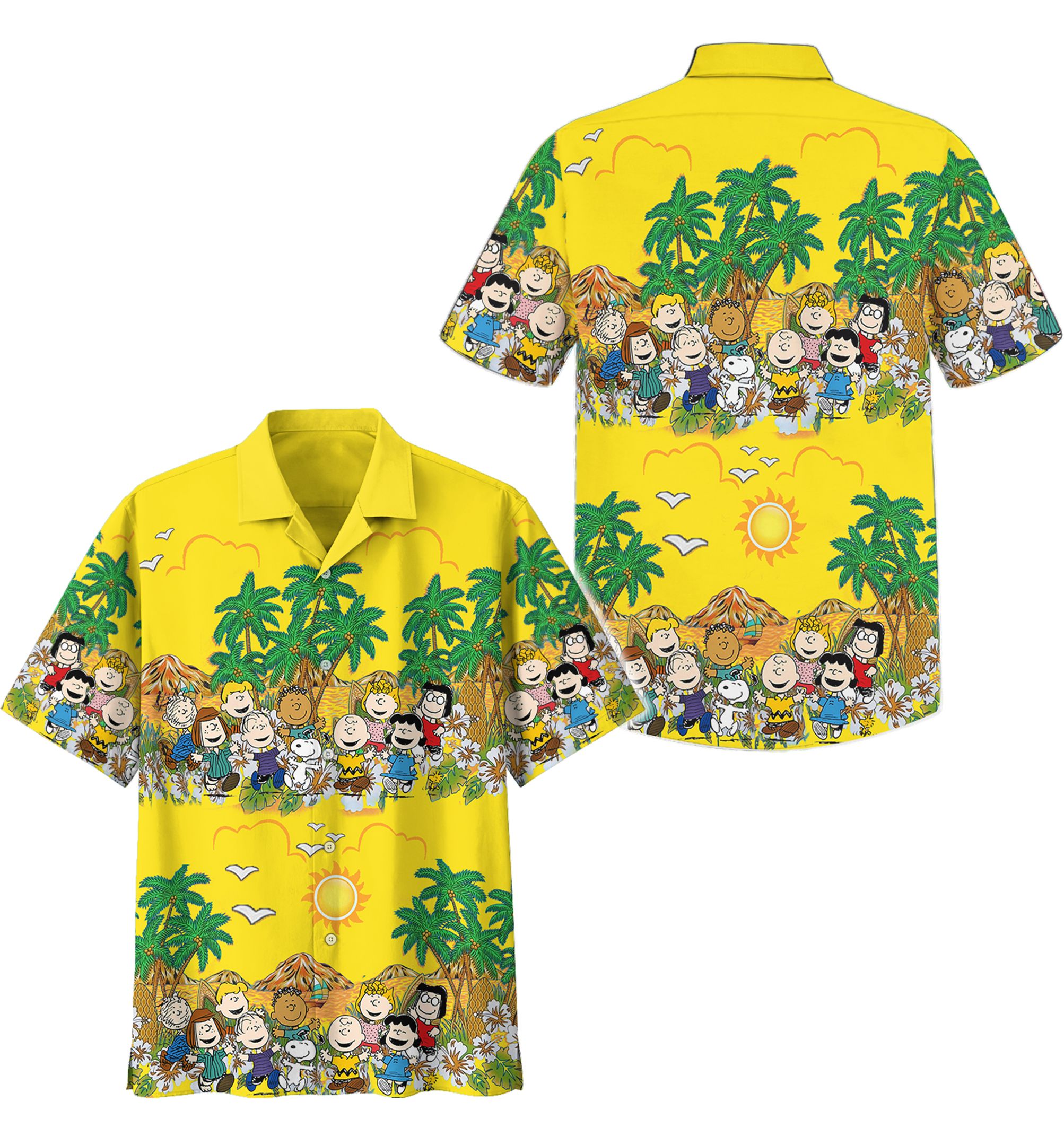 Peanuts aloha hawaiian shirt - Yellow