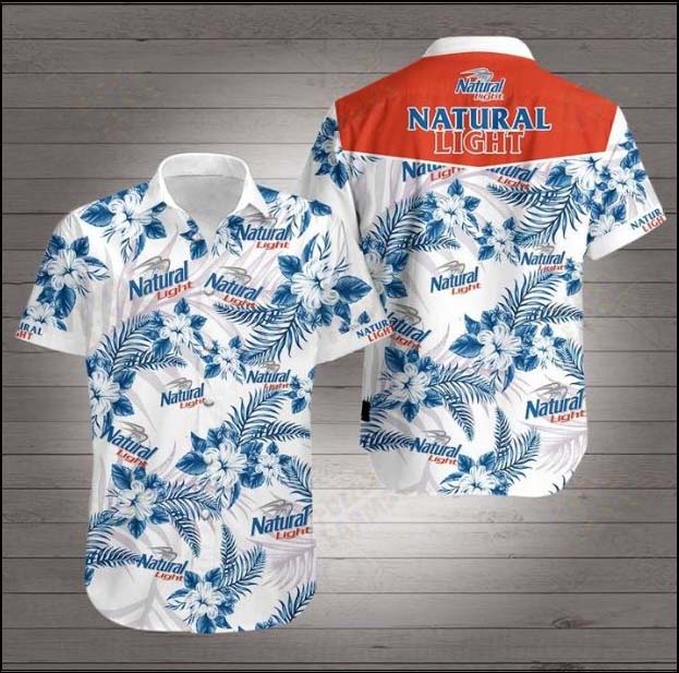 Natural Light Beer logo hawaiian shirt