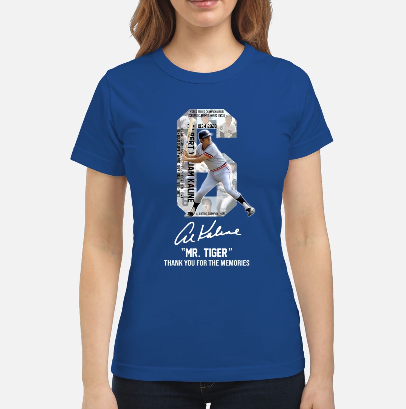 Al Kaline Mr Tiger Thank you for the memories woman shirt