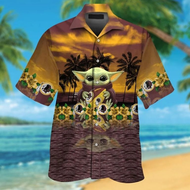 Washington Redskins And Baby Yoda Hawaiian Shirt, Shorts1