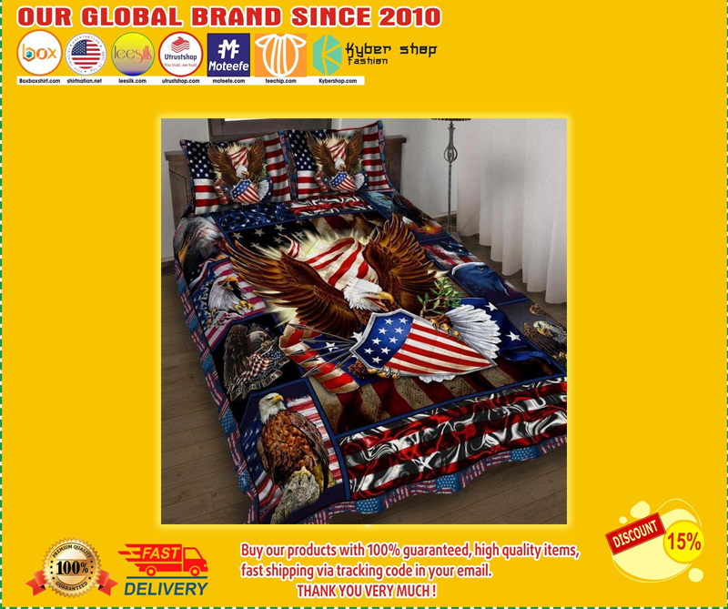 Eagle american flag bedding set 2