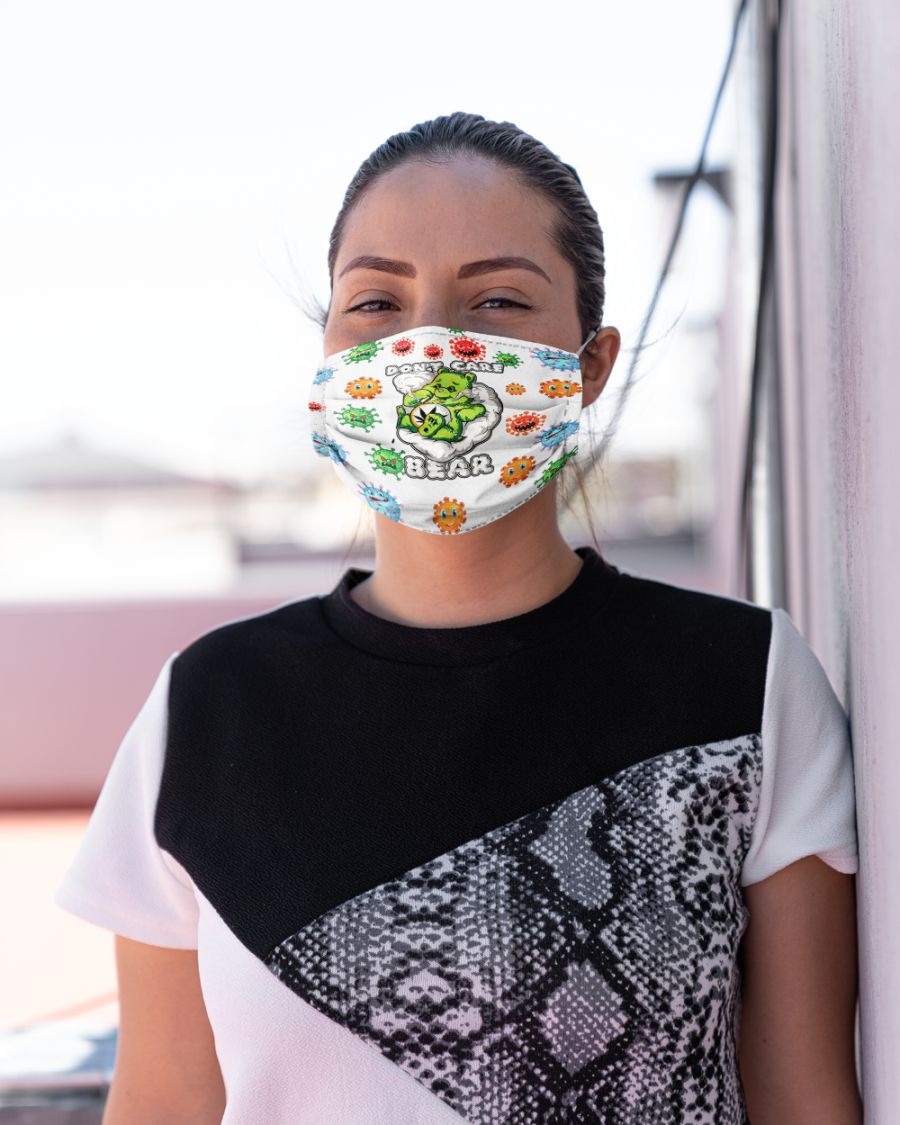 Weed cannabis Don't care bear covid 19 face mask 1